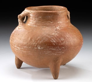 Costa Rican Pottery Tripod Jar w/ Linear Motifs