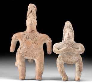 Two Colima Pottery Standing Figures
