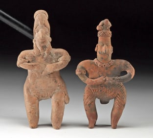 Two Colima Pottery Standing Figures