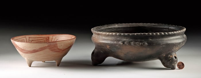 Chupicuaro Tripod Vessels - Rattle + Grater