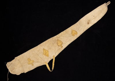 Rare Plains Tribes Leather Rifle Scabbard w/ Card Suits