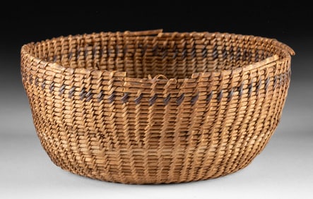 Native American Washoe Single Rod Willow Basket