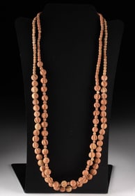 Pair of Taos Pueblo Pottery Bead "Gourd" Necklaces