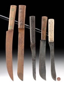 1920s Ojibwe Steel Skinning Knives by Fur Trappers