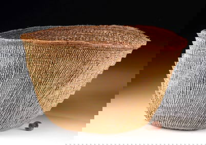 Native American Tlingit Spruce Root Twined Basket