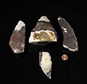 Four Paleolithic Libya Knapped Chert Stone Tools