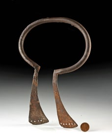 19th C. Nigerian Mumuye Iron Currency Torque Necklace