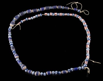 Venetian Chevron Glass Trade Bead Strand