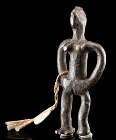 19th C. African Senufo Brass Nude Woman Amulet