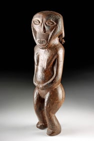 19th C. African Bantu Wood Nude Female Power Figure