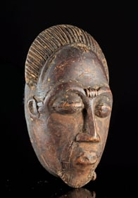 Miniature West African Baule Wood Passport Mask Pendant