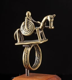 Mali Dogon Cast Brass Equestrian Rider Prestige Ring