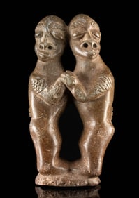 20th C. West African Nomoli Style Embracing Figures