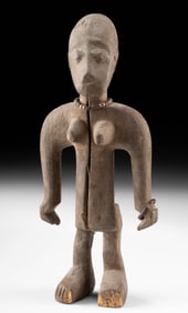 Early 20th C. African Wood Ibeji Twin Figure, Female