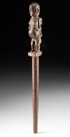 Burkina Faso Lobi Wood Staff w/ Nude Mother & Child