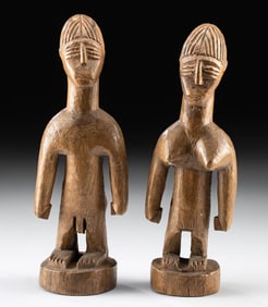 Pair of African Ewe Wood Twin Venavi Figures