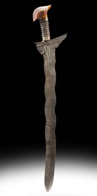 Mindanao 19th C. Philippines Kalis Sword Wavy Blade