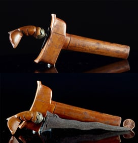 Rare & Small Indonesian Kris Knife w/ Wood Sheath