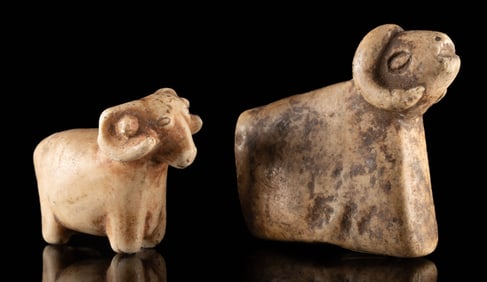 Two Peruvian Stone Ram Farm Amulets "Illa Chacra"