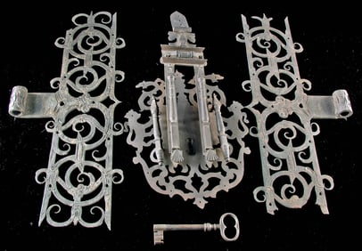 18th C. Austrian Openwork Iron Door Hardware