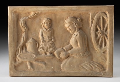 1930s Alfred Lee Rowell Plaster Relief "Daily Bread"