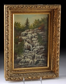 Antique American Painting - Chittenango Falls