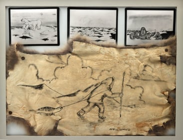 Eddie Omnik Drawing on Hide & Print Coasters (1971)