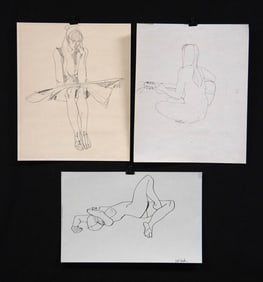 3 Figure Drawings by Jon Zahourek, Bill Starke, Sieloff