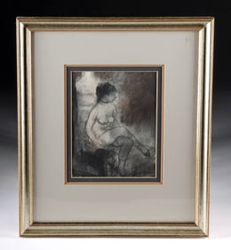 Ben Stahl Drawing "Seated Nude" (1977)