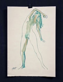 Donald "Putt" Putman Mixed Media Drawing - Nude Female