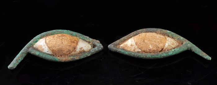 Late Dynastic Egyptian Bronze Mummy Eye Inlays
