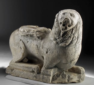 Romanesque 12th C. Venetian Lion Istrian Stylobate
