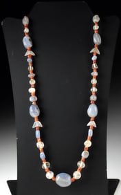 Western Asiatic Chalcedony, Quartz & Carnelian Necklace
