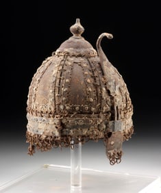 Rare 15th C. Indo-Persian Iron 8-Panel Helmet