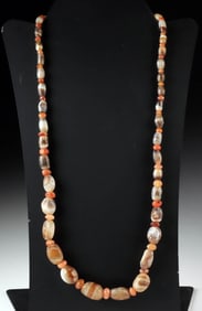 Bactrian Agate & Carnelian Bead Necklace