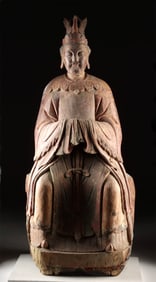 Ming Dynasty Wood Queen Mother of West w/ Phoenix