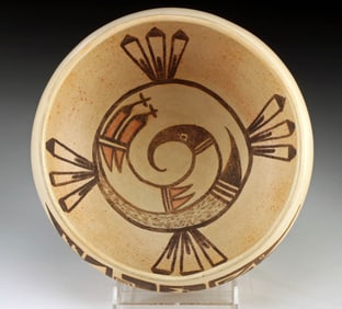 Jeddito Revival Yellow Ware Bowl - Stylized Bird