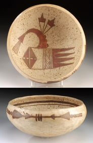 Jeddito Revival Yellow Ware Bowl - Abstract Motif