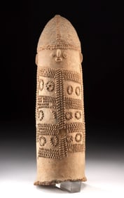 Ancient African Bura Pottery Funerary Urn w/ Face
