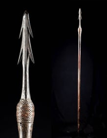 Philippines Igorot War Javelin Spear w/ Iron Barbed Tip
