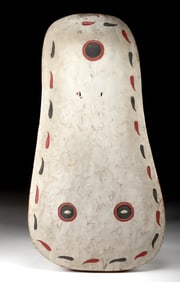 Massim Trobriand Islands Polychrome Wood Dance Shield