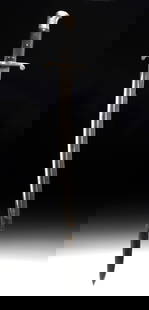 British 1856 Enfield Bayonet Sword 'Yataghan' Style: Western Europe, United Kingdom, ca. mid 19th century CE. A steel weapon designed for use with the Pattern 1856 Enfield rifle - merging the functionality of a sword and bayonet, and nicknamed "yataghan