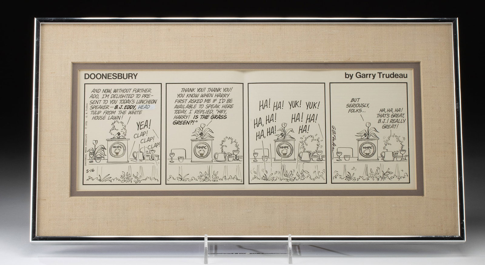 Original Gary Trudeau Doonesbury Comic  - May 16, 1975 (1 of 3)