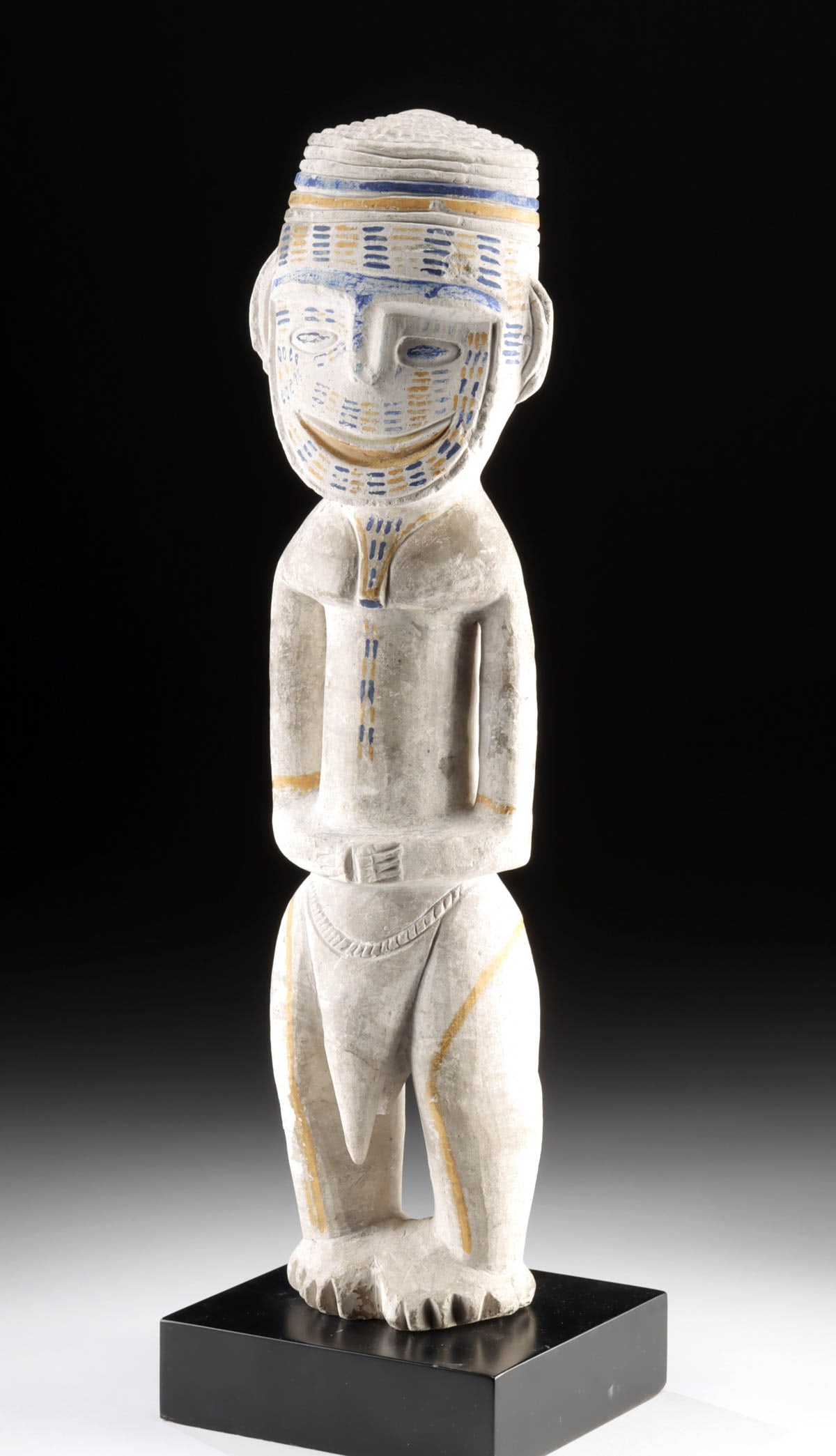Exhibited 1830s New Ireland Chalk Limestone Kulap Funerary Figure