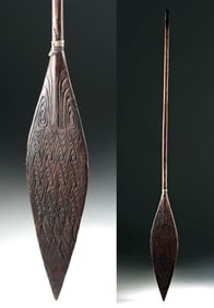 PNG Sentani Island Wood Ceremonial Paddle (Women's Ritual)