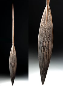 Papua New Guinea Wood Ceremonial Paddle Sentani Scollwork