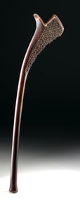 Impressive 19th C. Fijian Wood Gunstock Club (Cali / Tebetebe)