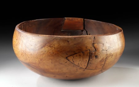 19th C. Native Hawaiian Kou Wood Low Bowl