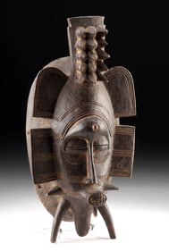 Early 20th C. Ivory Coast Senufo Poro Kpeliyee Mask