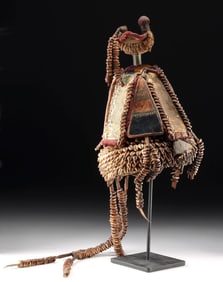 Nigerian Yoruba Textile & Shell Headdress Ori-inu